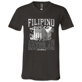 Filipino American Flags Distressed Unisex Jersey V-Neck T-Shirt